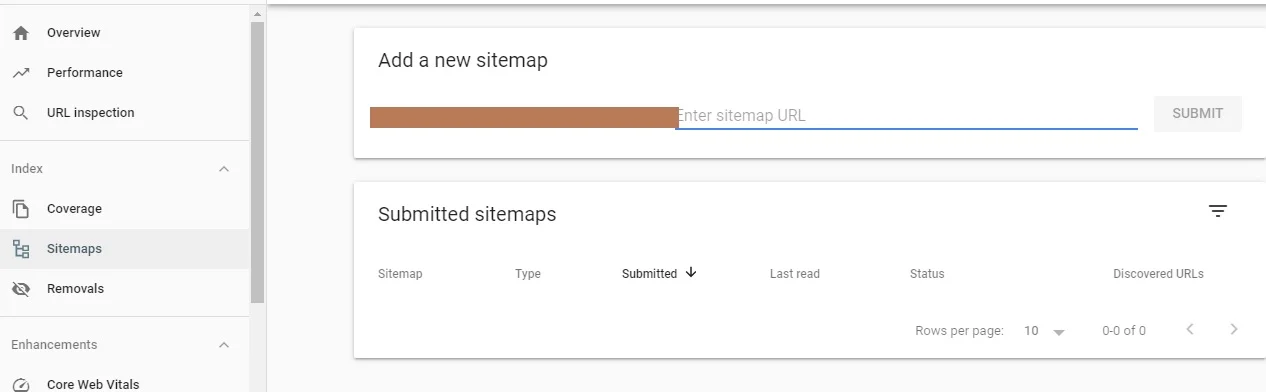 submit sitemap on search console