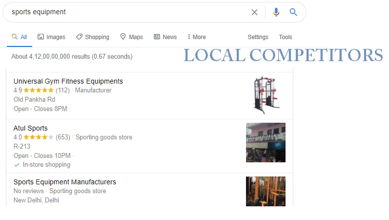 Competitor research using google