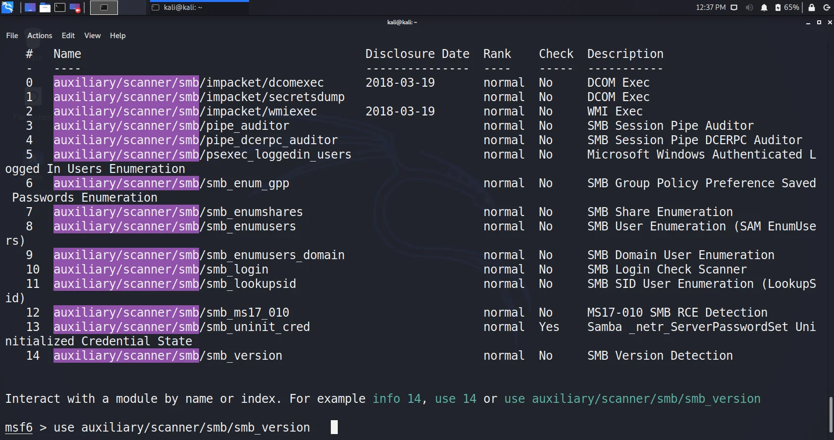 auxiliaries in metasploit