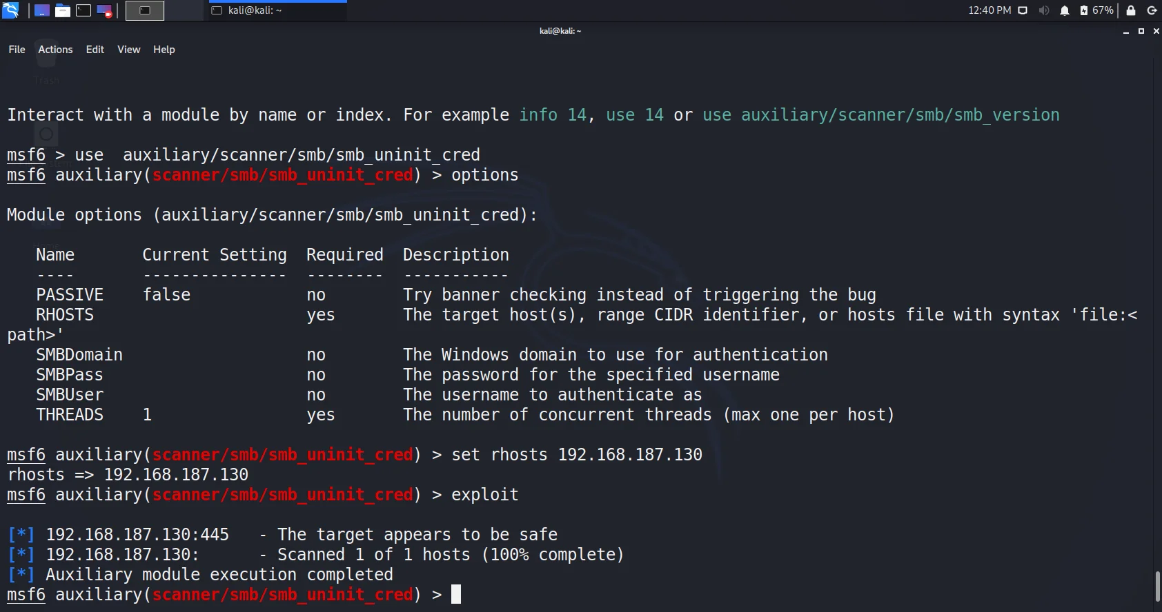 uninit_creds auxiliary testing